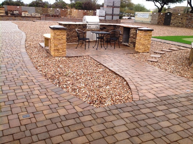 Display Yard With BBQ and Walkways | Centurion Stone Of Arizona