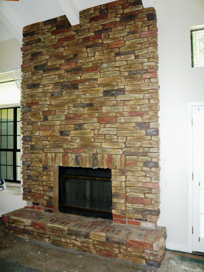 Beautiful Walled Fire Place With Canyon Ledge And Suede Stone | Centurion Stone Of Arizona