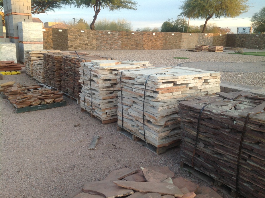 flagstone patio stock