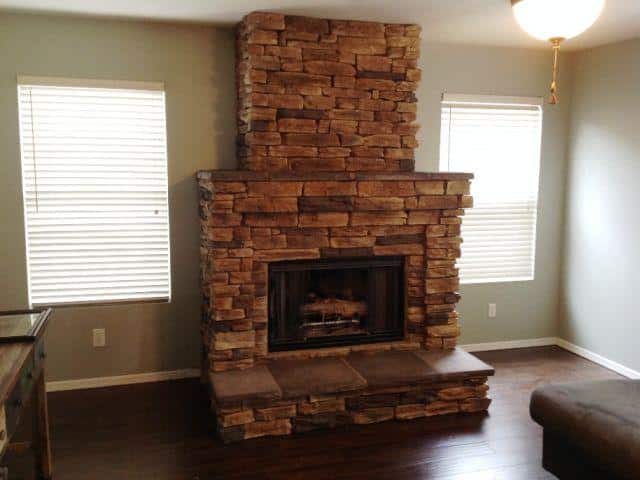 After centurion stone of Arizona home fireplace makeover
