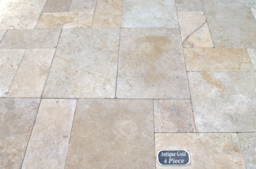 Antique gold 4 piece travertine pavers for sale