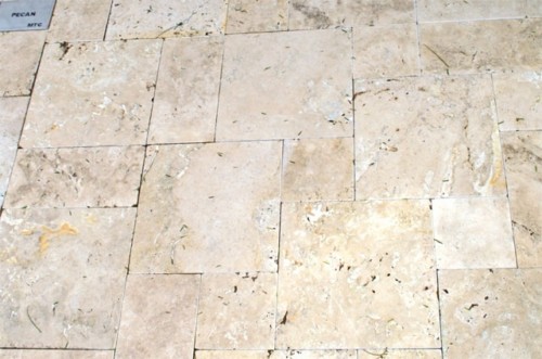 Pecan travertine stone paving style Arizona