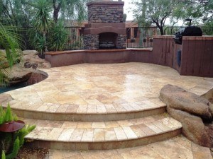 Stone Veneer Outdoor Fireplace Gilbert