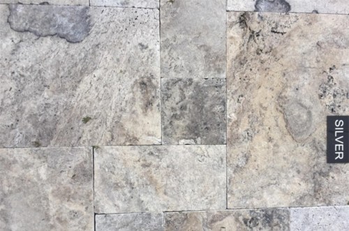 Silver style travertine pavers for AZ patio