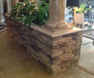 Stone veneer is much easier for those looking to add stone themselves