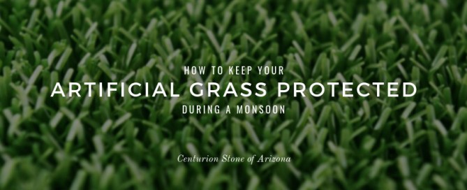 Artificial grass protected during a Monsoon