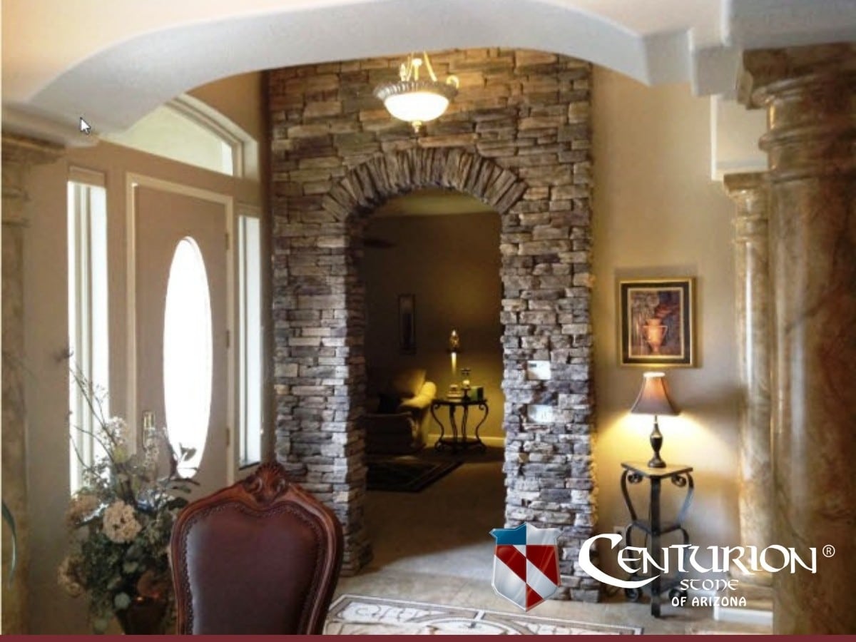 Beautiful Archway That Accents Owners Home Using Stone Veneers 