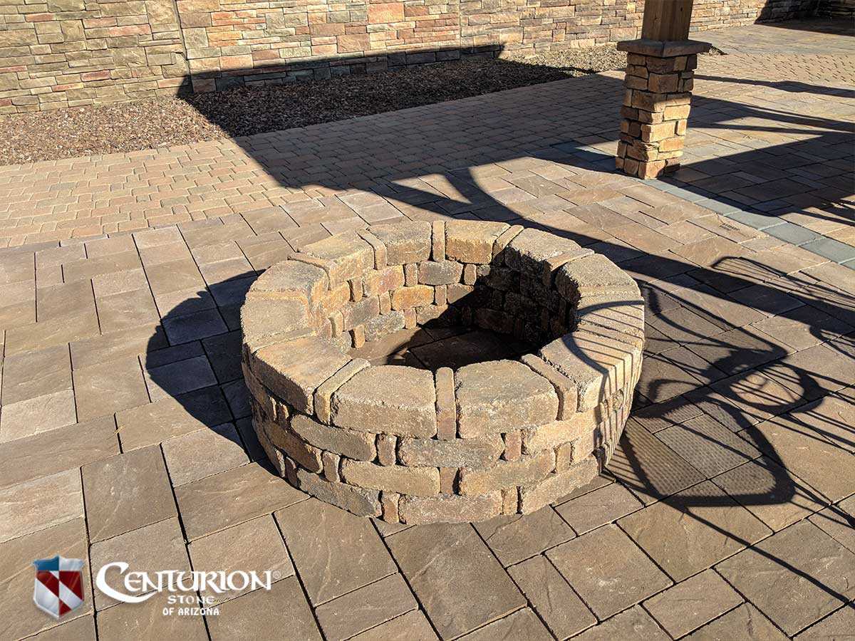 Beautiful Natural Stone Fire Pit In Mesa, AZ