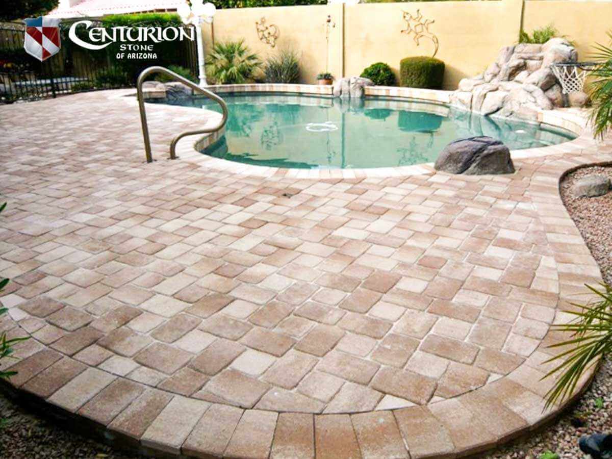 Beautiful Pool Deck Design With Natural Stone In Mesa, AZ