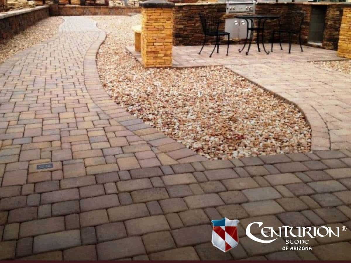 Beautiful Patio Made Out Of Natural Stone Pavers In Mesa, AZ