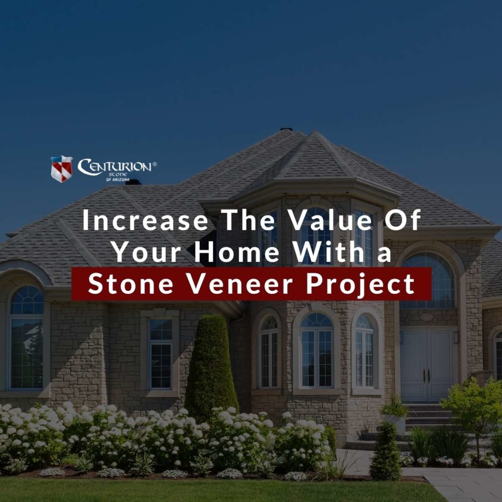 An improved house with stone veneer in Arizona