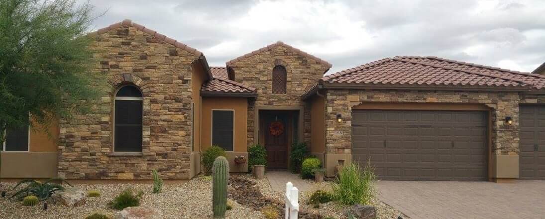 Stone-Faced Home In Gilbert With Stone Veneers From Centurion Stone